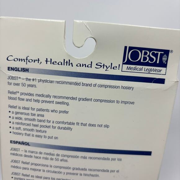 Jobst Relief Compression Socks Stockings 15-20 mmHg Sz L Knee High Beige Medical - Picture 8 of 9
